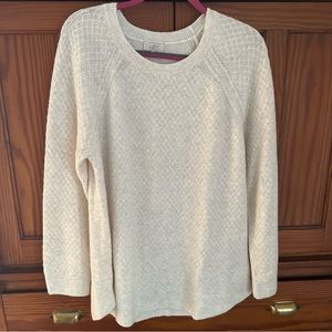 LOFT Cream/Oatmeal Sweater with Lattice Pattern - NWOT! Super Soft